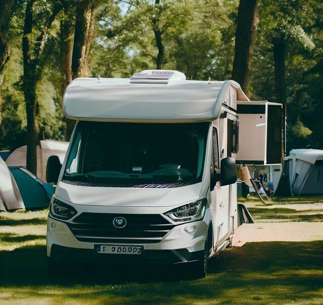 camping-car dans un camping
